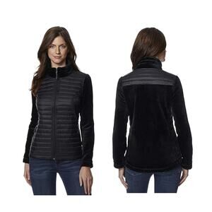 32 Degrees Heat Women's Black Ultra-Light Down Jacket Full Zip w/ Pockets Size M